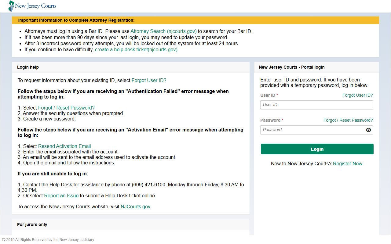 New Jersey Civil Case Public Access portal for Morris County court records